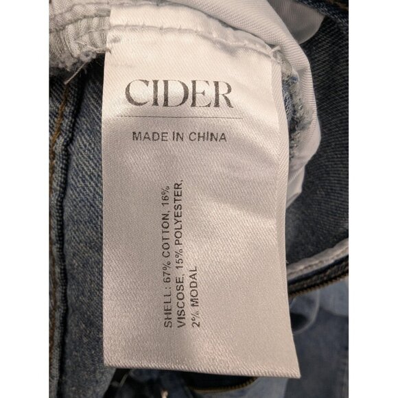 Cider Jeans Womens 3XL Blue Light Wash Wide Leg Cropped High Rise Denim Zip Fly - Picture 13 of 14